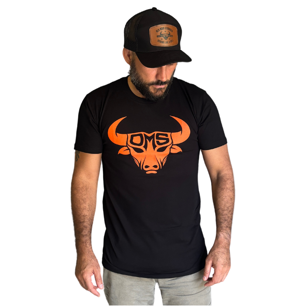 Old Man Strength Standard Range - Orange Bull T-Shirt