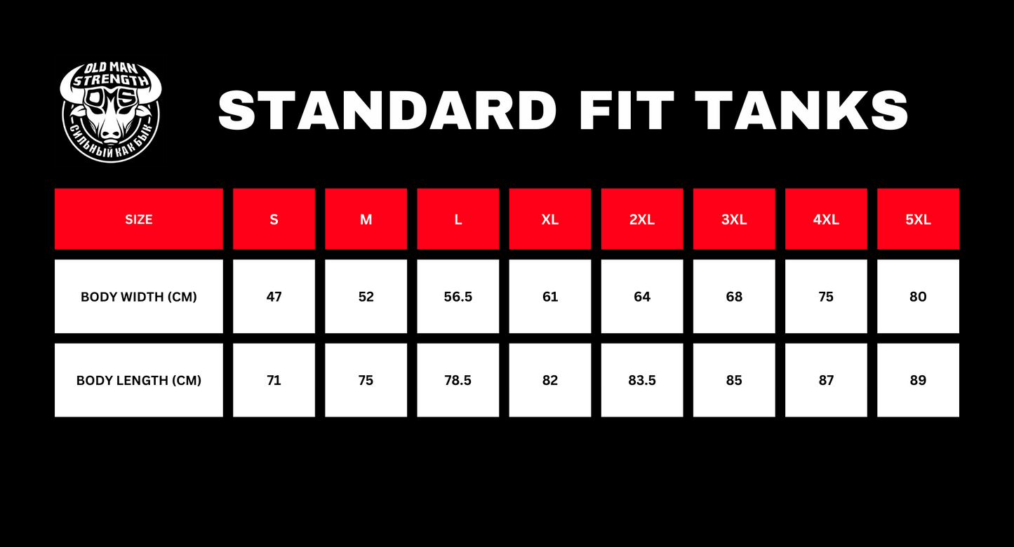 Old Man Strength Original Range Muscle Tank Top - Crack Black