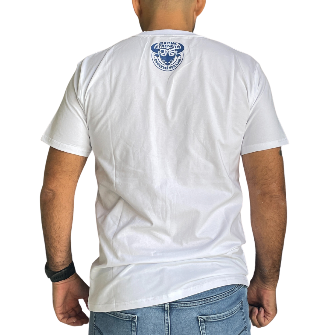 Old Man Strength Standard Range - Blue and Red T-Shirt