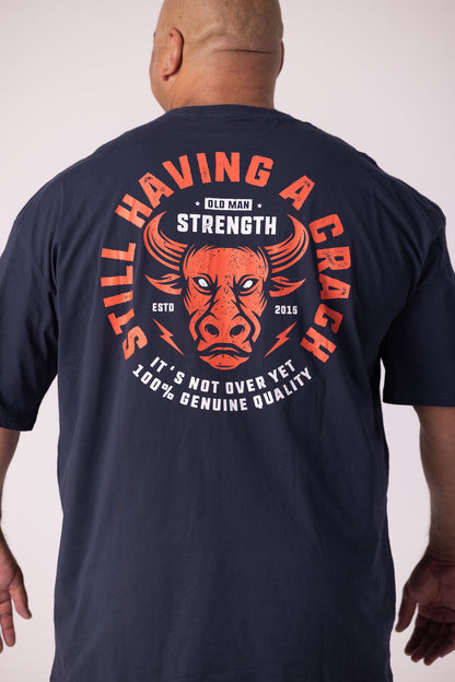 Old Man Strength Original Range  - The Crack Navy T-Shirt