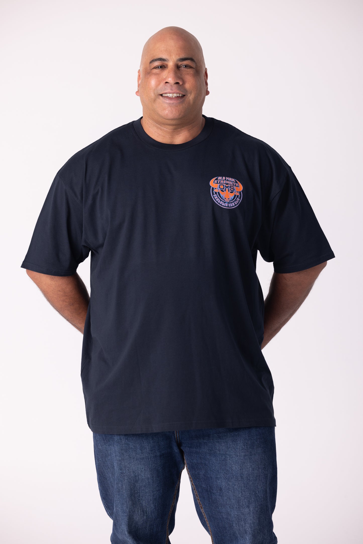 Old Man Strength Original Range  - No Wishing Navy T-Shirt