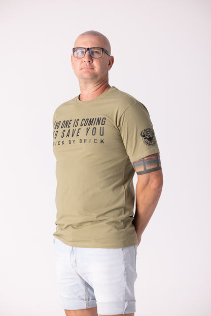 Old Man Strength Original Range - Brick Army Green T-Shirt