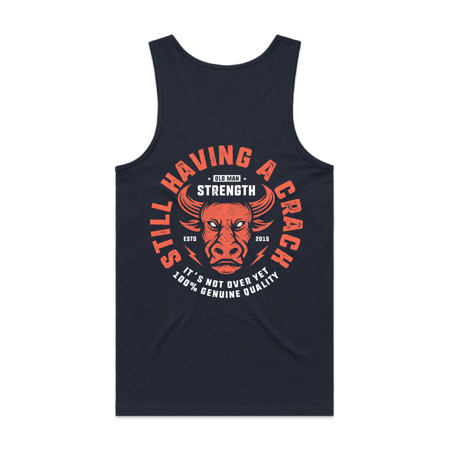 Old Man Strength Original Range Singlet - Crack Navy