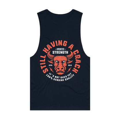 Old Man Strength Original Range Muscle Tank Top - Crack Navy