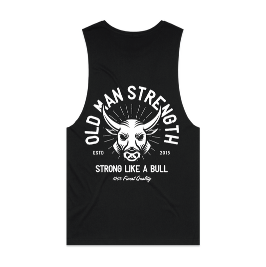 Old Man Strength Original Range Muscle Tank Top - Crazy Bull