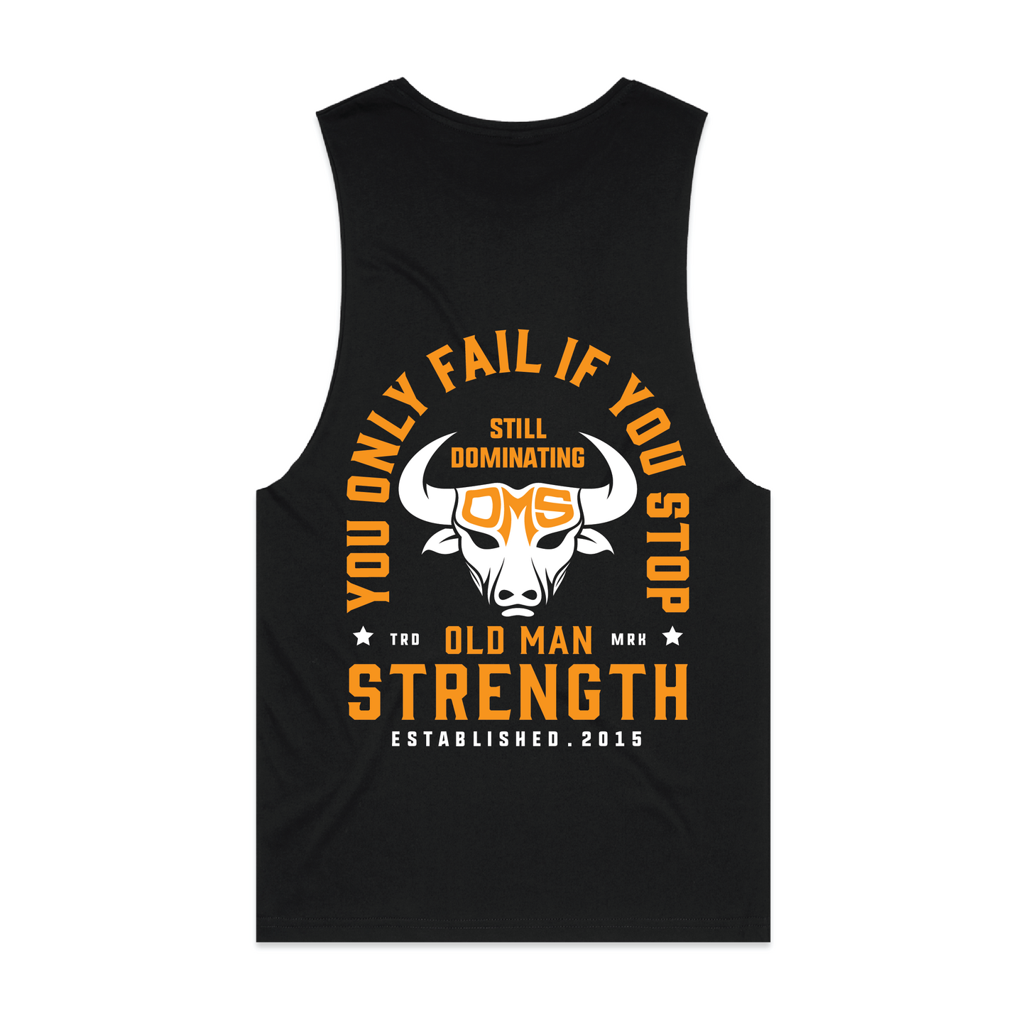 Old Man Strength Original Range Muscle Tank Top - Dominating Black