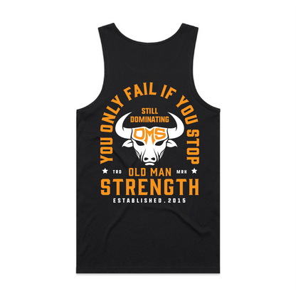 Old Man Strength Original Range Singlet - Dominating Black