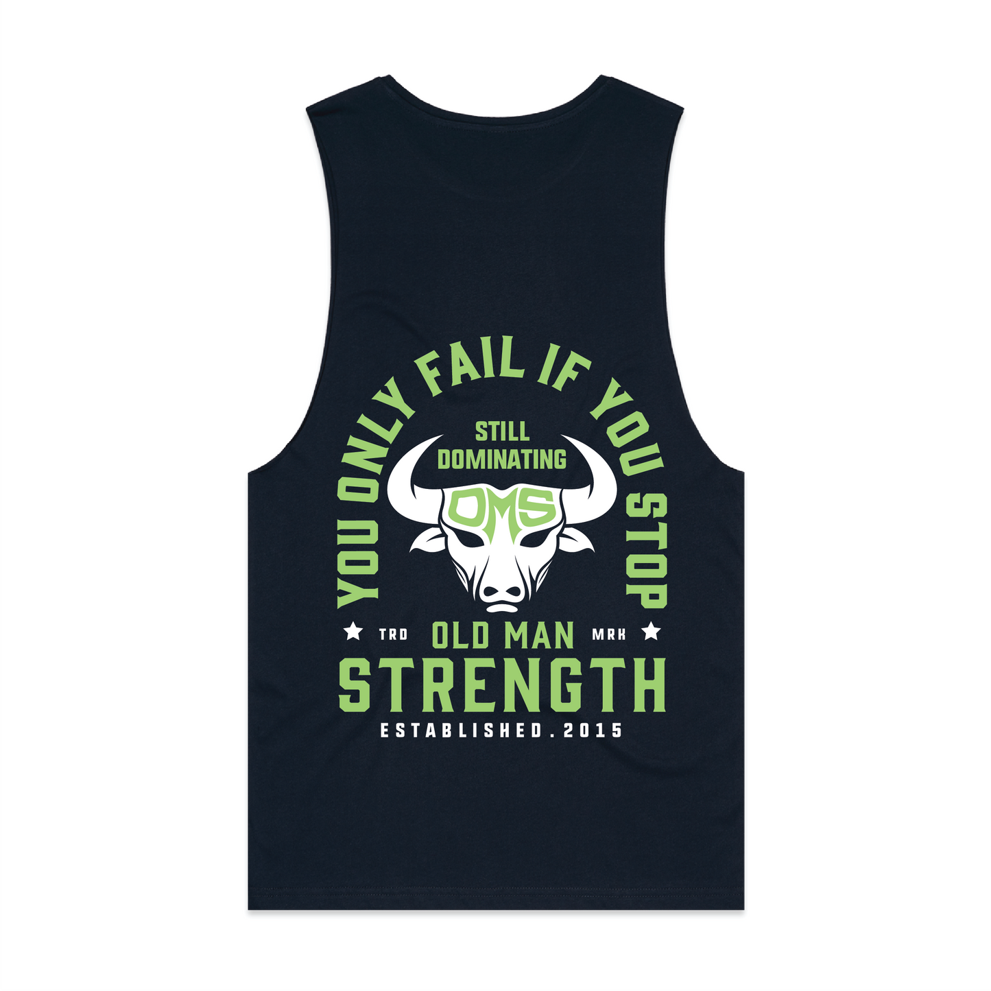 Old Man Strength Original Range Muscle Tank Top - Dominating Navy