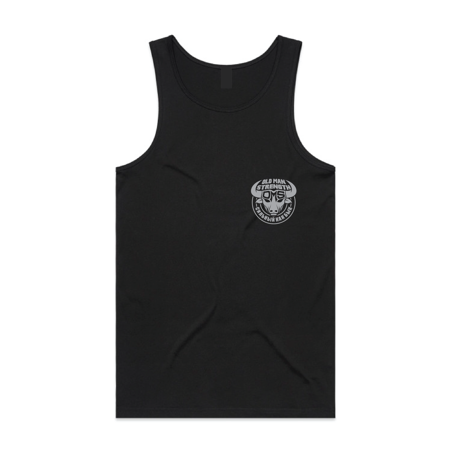 Old Man Strength Original Range Singlet - Crack Black