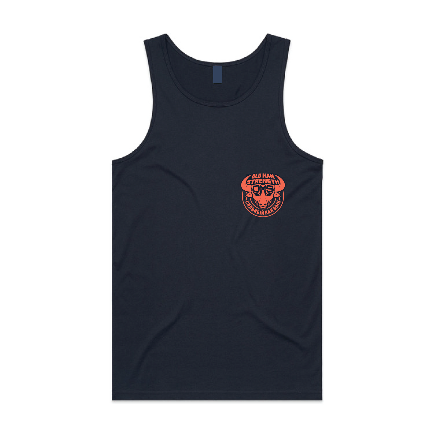 Old Man Strength Original Range Singlet - Crack Navy