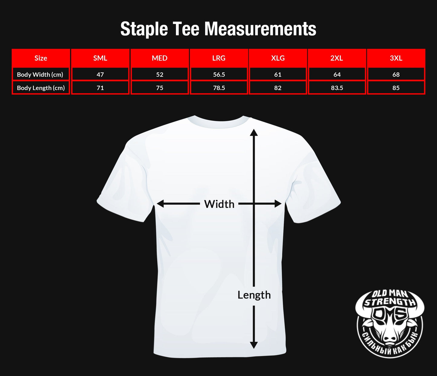 Old Man Strength T-Shirt - White Bull