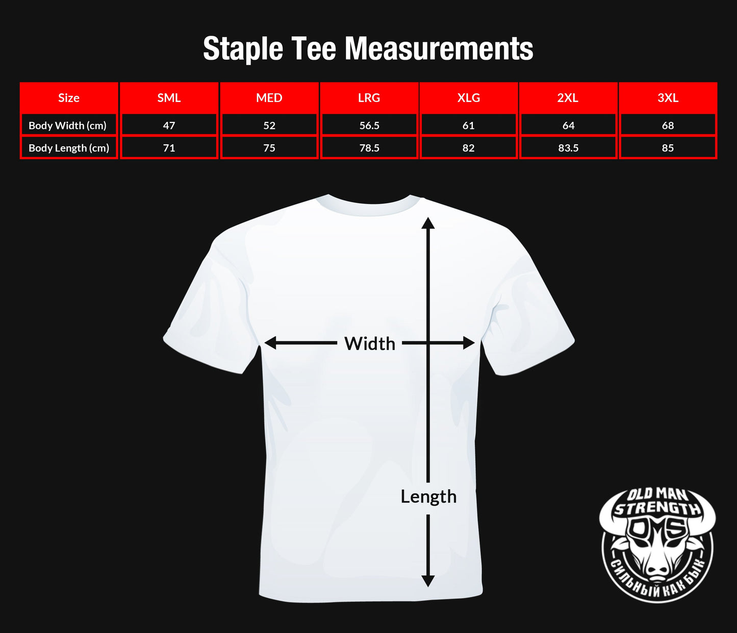 Old Man Strength T-shirt - Bones